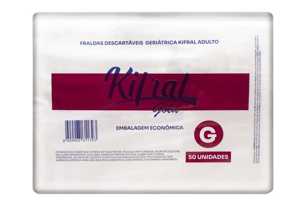 FRALDA DESCARTÁVEL GERIÁTRICA KIFRAL GOLD ADULTO – TAMANHO G – EMBALAGEM ECONÔMICA