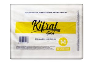FRALDA DESCARTÁVEL GERIÁTRICA KIFRAL GOLD ADULTO – TAMANHO M – EMBALAGEM ECONÔMICA